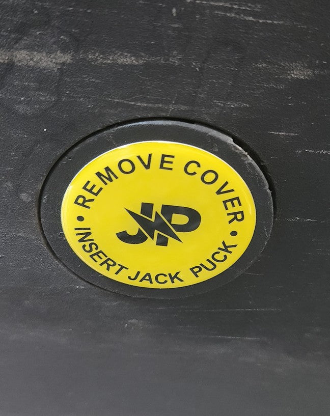Jack Point Identifier Emblem Kit Rivian R1T/R1S — Prevent Costly Lift Damage (Save $3 with Jack Puck Kit Purchase)