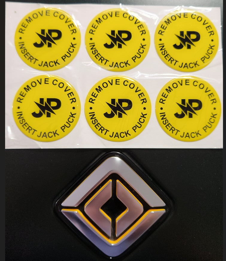 Jack Point Identifier Emblem Kit for RIVIAN Bright Yellow w/ 3M Super Adhesive