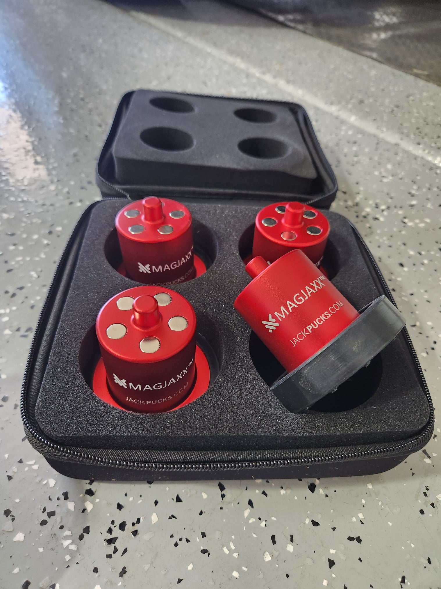 The Original Magnetic Jack Pucks for Rivian R1T & R1S Safely Lift Your